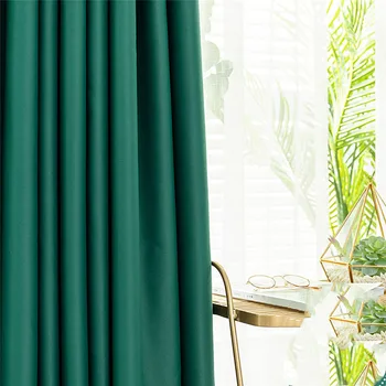 Zelená Farba Zatmenie Opony Pre Spálne, Obývacia Izba Nordic Jednoduchý Moderný Biely Záves Nového Domova Závesy wp092C