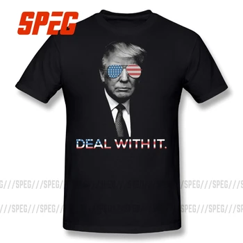 Humorné Tričká Trump sa s tým Vyrovnať, Amerike Bežné Tee Košele pre Dospelých Crewneck Krátky Rukáv, Oblečenie pre Voľný čas T-Shirts Muži Ročník