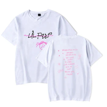 Vysoká quanlity Lil Peep HELLBOY Roztomilý Kpop T-Shirt Tlač Voľný čas Krátky Rukáv t shirt Bavlny O-krku Pohodlné Chlapec Dievča tričko