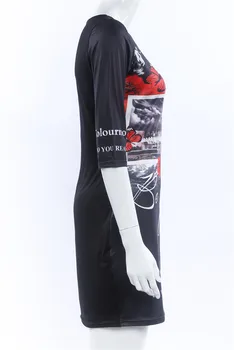 S-5XL Veľké Veľkosti, Šaty Letné Sexy Štíhla Bodycon Kvetinový 3D Tlač Šaty Žien List Mini Party Šaty Plus Veľkosť Oblečenie Žien