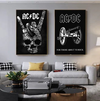 Abstrakt lapal po dychu Tlač AC DC Plátno Maľba Olej Maľovanie Plagátu Moderné Nástenné Art Obraz v obývaciu izbu alebo Spálňu Domova