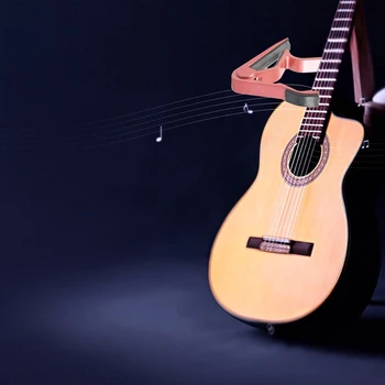 Svorka Tlačidlo Spúšte Capo pre Akustické Elektrické Klasická Gitara (Ružové)