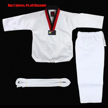 Nové Bavlna Biela Taekwondo Jednotné Deti, Dospelých Taekwondo Dobok S Pásom Športové Gym Džudo Karate Oblek Taekwondo Zariadenia