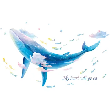 Tvorivé Osobnosti Veľryba Samolepky na Stenu pre Deti Detská Izba Spálňa Stenu Decor Cartoon Veľké Modrá Ryba Tapety nástenná maľba