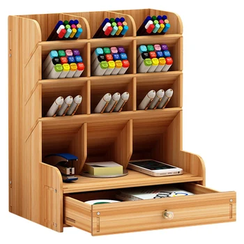 Kancelársky Stôl Organizátor Ploche Pero, Ceruzka Držiteľa Kontajner Úložný Box s Prenosné Zásuvky QJY99