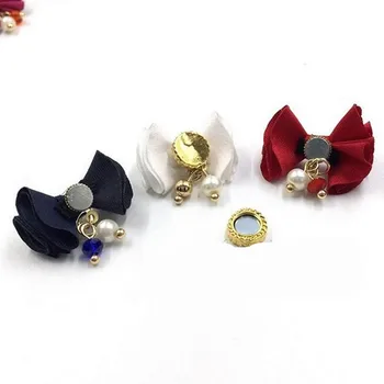 Nálepky na Nechty, Šperky Odnímateľný Magnet Base Bavlnenej látky Kvet/luk Prívesok Nail Art Magnetická Príťažlivosť Najnovšie Japonské