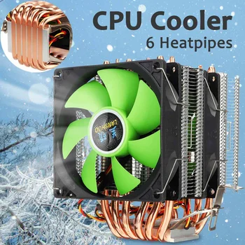 6 Heatpipes CPU Chladiča Ventilátor Chladiča 3PIN Dual Ventilátor na Chladenie Ventilátory Pre LGA 2011 X79 X99 1150/1151/1155/1156/1366/775 Pre HUANANZHI
