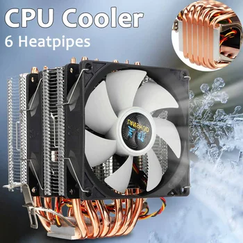 6 Heatpipes CPU Chladiča Ventilátor Chladiča 3PIN Dual Ventilátor na Chladenie Ventilátory Pre LGA 2011 X79 X99 1150/1151/1155/1156/1366/775 Pre HUANANZHI