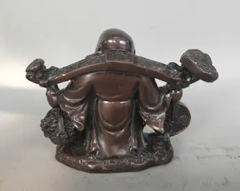 Čína čistej mosadze bohatstvo maitreya Budha fialová socha