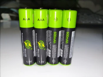 ZNTER 1,5 V AAA Nabíjateľné Batérie 600mAh USB Nabíjateľné Lítium-Polymérová Batéria, Rýchle Nabíjanie cez Micro USB Kábel