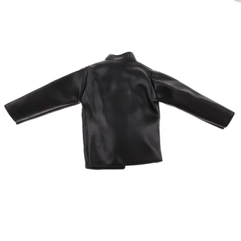 1:6 Čierne PU Kožené Sako Kabát Oblečenie pre 12 palcový Muž Akcie Obrázok Hračky