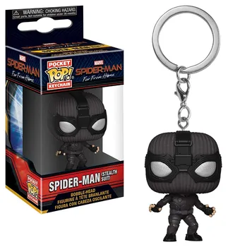 Funko POP Vrecku Marvel Keychain Spider-man Ďaleko Od Domova Akcie Obrázok Stealth Suit Hračky