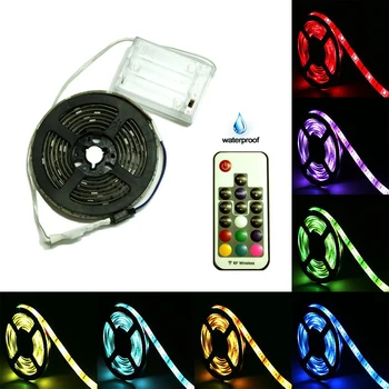 LED Pásy Svetlo RGB 5050 SMD Pružný pás s nástrojmi Nepremokavé RGB LED Svetlo 0,5 M 1M 1,5 M 2M Pásky Diódu s 17 Tlačidlá Diaľkového ovládača