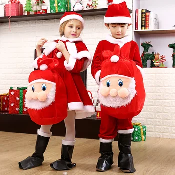 Deti Vianočné Oblečenie Dievčatá Chlapci Halloween Kostýmy Santa Claus Sady pre Dospievajúce Deti Cape Zimný Plášť Vďakyvzdania Oblečenie