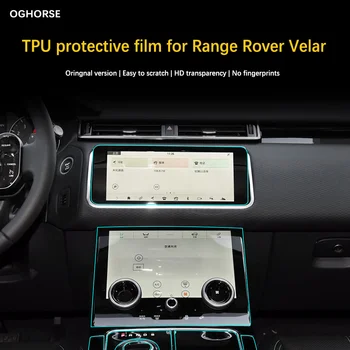 Samoliečby TPU Nálepky Jasné Interiéru Vozidla Obrazovke Konzoly Panel Transparenct Ochranná Fólia Pre Range Rover Velar 2017-2019
