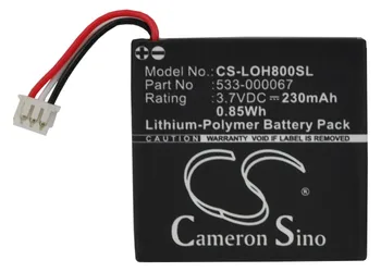 Cameron Čínsko 230mAh Batérie pre Logitech H800,533-000067,AHB472625PST,L/N: 1109,L/N: 1110