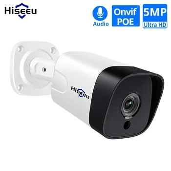 Hiseeu 5MP POE IP Kamera, Vonkajšie Nepremokavé H. 265 CCTV Bullet Kamera Nočného Videnia P2P Detekcia Pohybu ONVIF Pre PoE NVR 48V