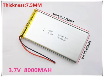 Najlepšie batérie značky doprava Zadarmo 3,7 V lítium-polymérová batéria 8000 mah nabíjateľné batérie poklad navigáciu tablet telefón