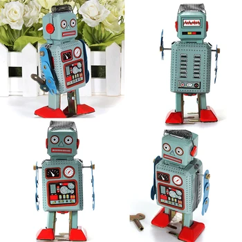 Vintage Mechanické Radar Robot Tin Hračka Retro Vintage Darček Deti Deti Hračky S Kľúčovými Hodinky Vietor Až Hračky Prechádzky 12*7*4 CM