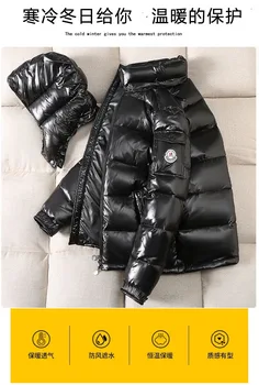 Black svetlé nadol bunda pre mužov a ženy, páry krátke nové módne módne značky zimné Plyšové kabát parkas