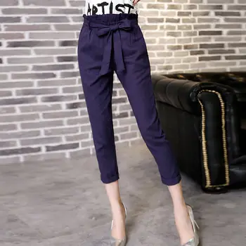 Nové 2020 Móda jar Vintage mriežka šedá bežné nohavice ženy nohavice nohavice žena streetwear capris letné nohavice