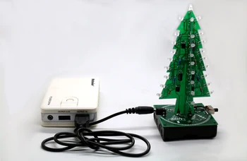 Farebné RGB Vianočné Stromčeky led elektronické diy kit