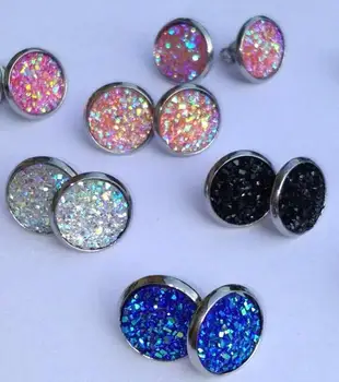 Nové 30pairs veľa Druzy Drusy Náušnice Šperky Earings veľkoobchod stud Visieť Náušnice pre Svadobné Party
