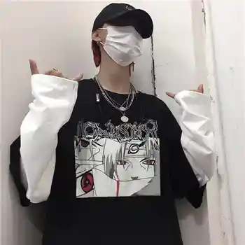 NiceMix Streetwear Harajuku T shirt Ženy oblečenie Patchwork Gotický komiksu, anime tlačiť T-Shirt kórejské Oblečenie 2020 nový príchod