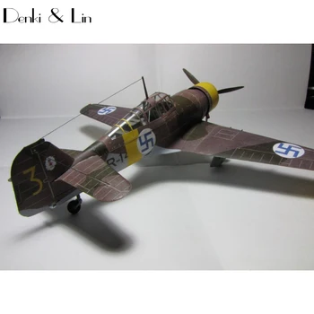 1:32 3D Fokker D. XXI Stíhačka Lietadlo Papier Model Zostaviť Ručné Práce Puzzle Hra DIY Deti Hračka Denki & Lin