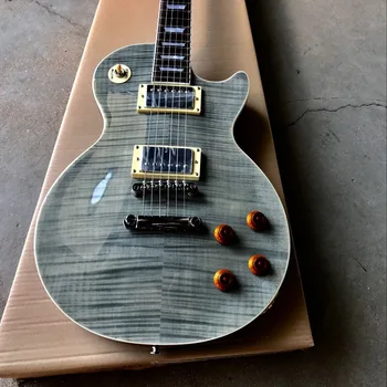 štandardné Vlastné.R9 Tiger Plameň elektrická gitara Štandardnej Mahagón telo guitarra,jeden kus krku a tela