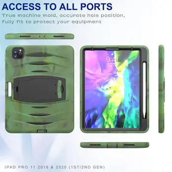 Puzdro Pre iPad Pro 11 palcový 2020 Prípade Shockproof Ťažké Brnenie Ochranné Robustný Povinnosť Stojan pre Tablet Case For iPad Pro 11