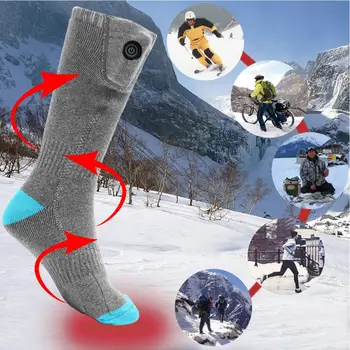 V zime Vyhrievané Ponožky Teplé Udržanie Vody Umývateľný Vyhrievané Ponožky Pre Chronicky Studené Nohy Veľké Veľkosti USB Nabíjanie Kúrenie Ponožky