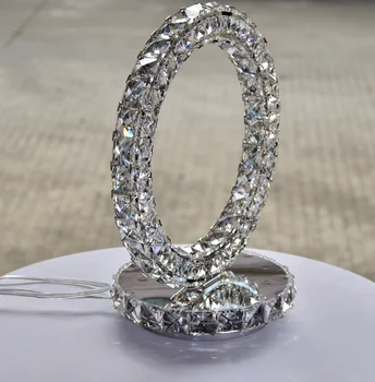 2020 Crystal stolná Lampa Nordic 20 cm Krúžky Crystal Stolná Lampa Domova Luxusné Tabuľka Svetlo na Posteli Spálňa Svietidlo