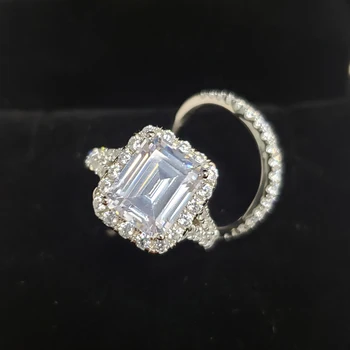 OEVAS 925 Sterling Silver Svadobné Prstene Nastaviť Šumivé 3 Karát Vysokým počtom atómov Uhlíka Diamant Svadobné Zapojenie Strany Jemné Šperky