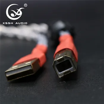 XSSH Biela OFC Čistá Meď, Striebro Rozšírenie Vrkoč DAC av Video Audio Výstup USB 2.0 A-B Kábel Drôt, Kábel