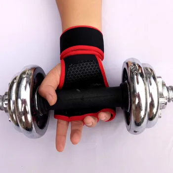 Telocvičňa Vzpieraní Rukavice Školenia Ženy Muži Otvorené Prst Fitness Športová Kulturistika Cyklistické Rukavice Strane Palm Protector