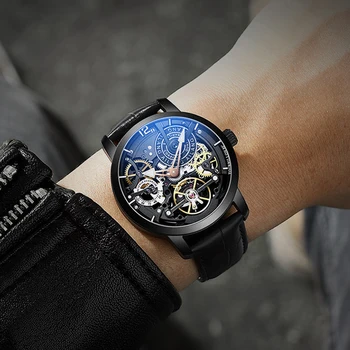 AILANG Originálny Dizajn Hodiniek Plnej Ocele Automatické Náramkové hodinky Tourbillon Mužov montre homme mechanické Prúd Pilot Kostra 2019