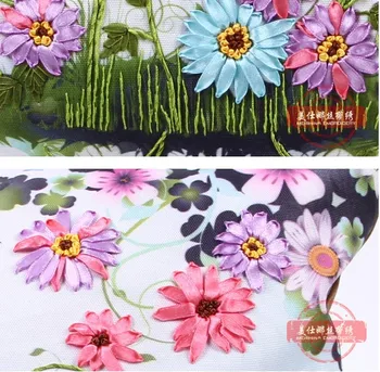 45x45cm 3D kvety Páse s nástrojmi výšivky obliečky na vankúš core vnútorné vložiť obliečka na vankúš nastaviť remeselníci HOBBY ručné vyšívanie