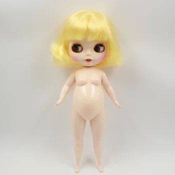 ĽADOVÉ Blyth bábika s Series No. 130BL1200400 Žlté vlasy Matné tvár Roztomilý Bacuľatá Lady BJD