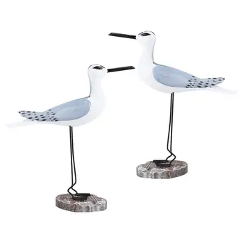 2 ks Drevené Seagull Stredomoria Dekorácie Realisticky Vták Plavidlá Ornament Domácej Ploche Socha Figúrky Plavidlá Model
