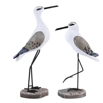 2 ks Drevené Seagull Stredomoria Dekorácie Realisticky Vták Plavidlá Ornament Domácej Ploche Socha Figúrky Plavidlá Model