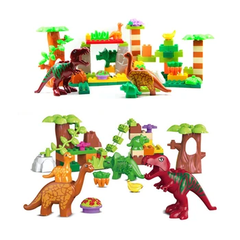 40pcs DIY Dino Valley Stavebné Bloky Dinosaura Raj Zvierat Model Hračky Tehál Pre Deti, Darčeky