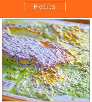 Mapa sveta 3D Konkávne Konvexný Presné Obnoviť Terén, Krásne a Praktické Deti učiť Zemepis Znalosti Čínskej mapu
