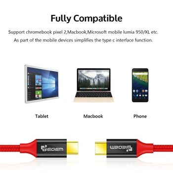 TIEGEM USB Typu C Mužskej Typ-C Kábel Male USB a-C Rýchlo Nabíjací Kábel pre Samsung Galaxy S8 S9 Poznámka 9 Huawei P10 P20 pre Xiao 8