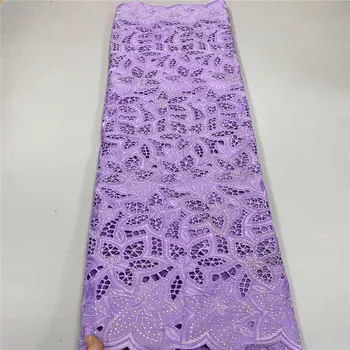 5 dvore Švajčiarskej čipky textílie 2021 najnovšie ťažké vyšívanie korálkami Afriky bavlnené tkaniny Swiss voile čipky populárne Dubaj štýl 3L06031