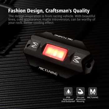MICTUNING Inovované 8 Struky Auto RGBW LED Rock Svetlá Multicolor Underglow Neónové Svetlo Lampy Kit s rozhraním Bluetooth Kontrola a Režim Hudby