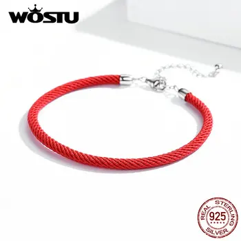 WOSTU 2020 Reálny 925 Sterling Silver Náramky Pre Ženy Červené lano Odkaz Náramky Rýchle dodanie 7 Deň príchodu Z Poľska