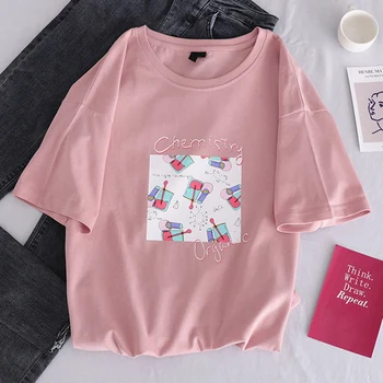 Hirsionsan List Vytlačené T Shirt Ženy 2019 Nové Grafické Lete Ženy Farebné O-Krku Voľné Tee Topy Krátky Rukáv Femme T Tričko