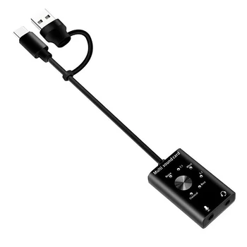 Headset 7.1 Externé Zvukové Karty pre Notebook o USB 3D Zvuková Karta, Mikrofón