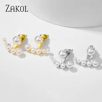 ZAKOL kórejský Nové Elegantné Pearl Flower Sladké Vymeniteľné Stud Náušnice Ženy Náušnice Šperky pre Strany FSEP2685